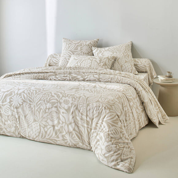 Bedlinnen Montego, in bedrukt katoen (beige)