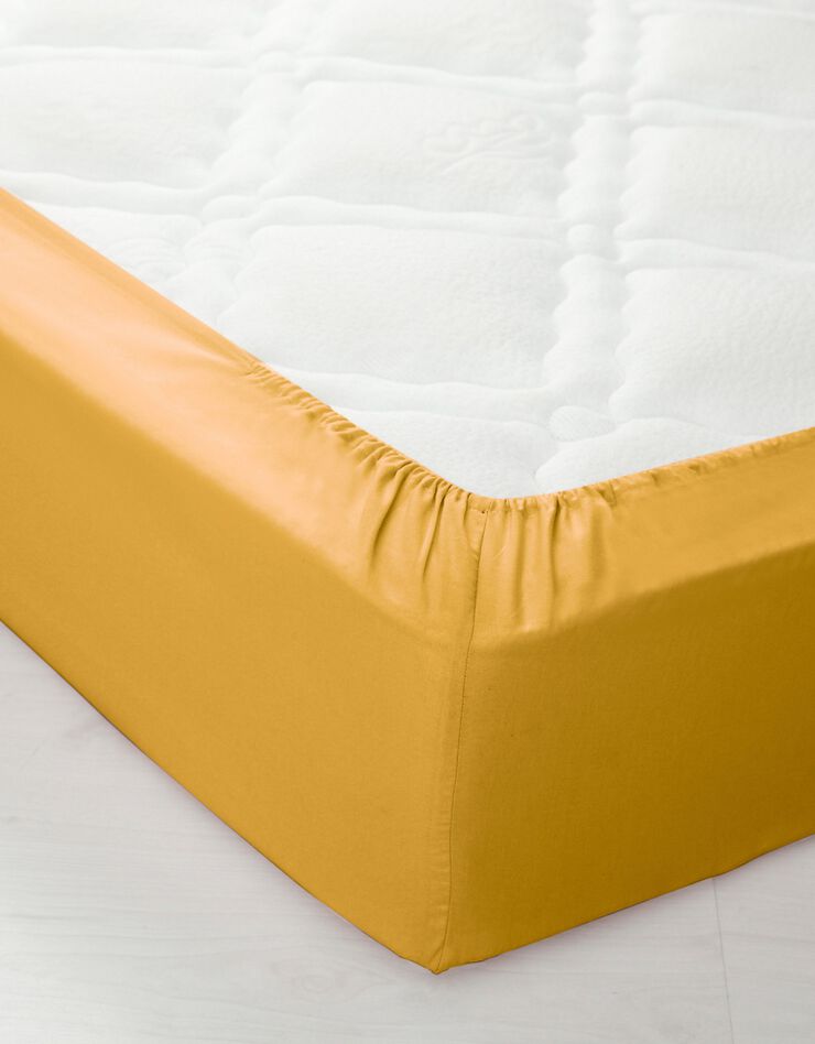 Linge de lit uni polyester-coton Colombine (curry)