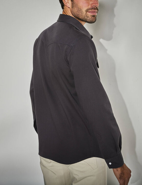 'Western' hemd in jeans (antraciet)