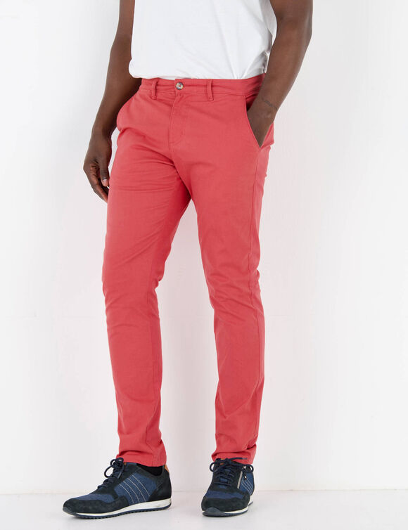 Pantalon chino ceinture arrondie sous le ventre (corail grisé)