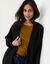 Gilet long ouvert, maille anglaise (noir)