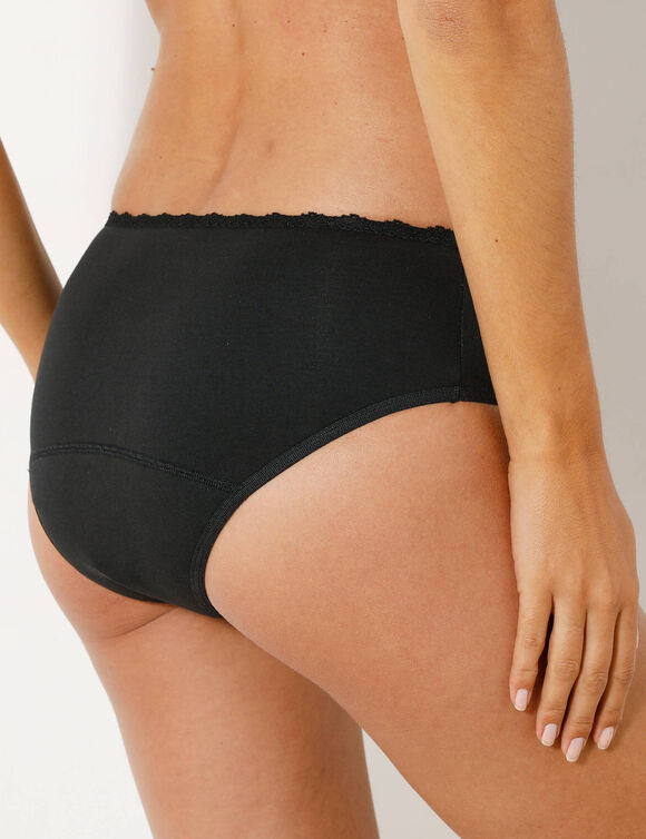 Culotte menstruelle ceinture dentelle - forme maxi (noir)