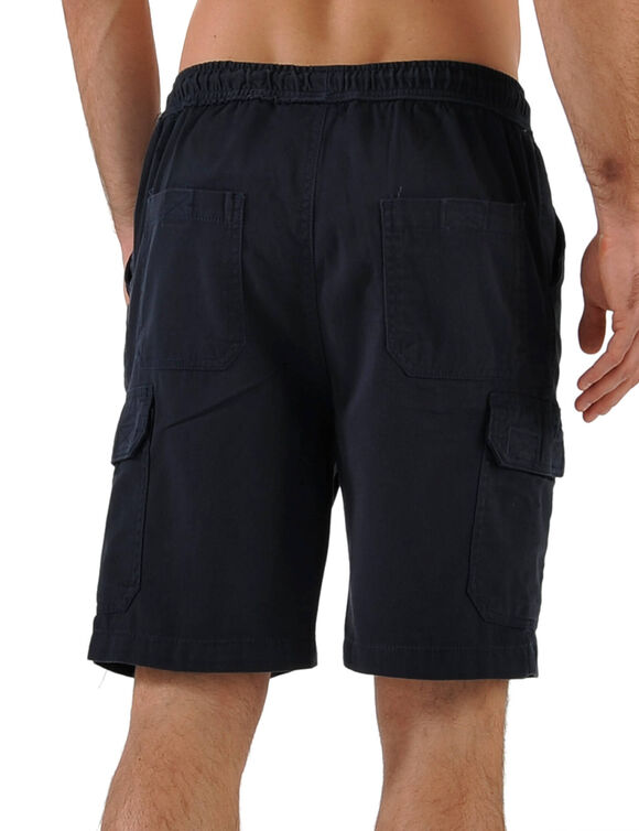 Bermuda cargo gabardine élastiqué (marine)