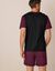Driekleurige shortama - set van 2 (bordeaux / grijs)