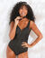 Maillot de bain 1 pièce Calayo, uni (noir)