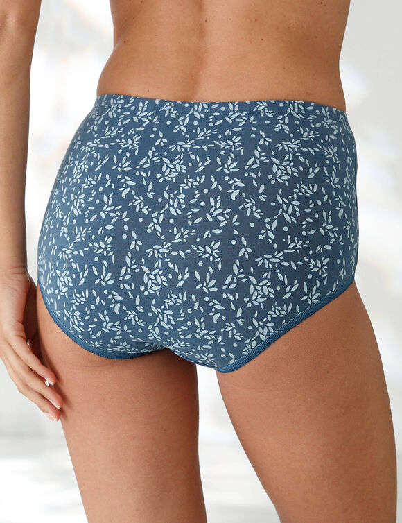 Culotte coton forme maxi unie bleue et imprimée pissenlit - lot de 7  (marine / bleu)