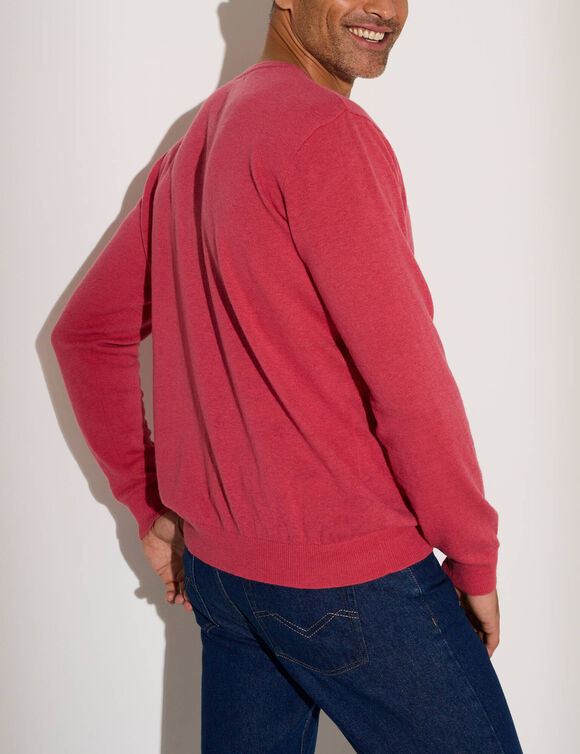 Pull uni col rond (framboise)