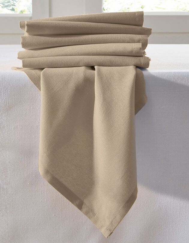 Serviette de table unie - lot de 6 (taupe)