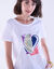 T-shirt met korte mouwen, geplaatste hartprint (wit / paars)
