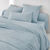 Linge de lit uni en bambou et en lin** (bleu)