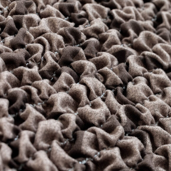 Bi-rekbare, grafische stoelhoes in gewafelde microvezel (chocolade)