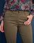 Pantalon droit gainant - grande stature entrej. 78 cm (vert olive)