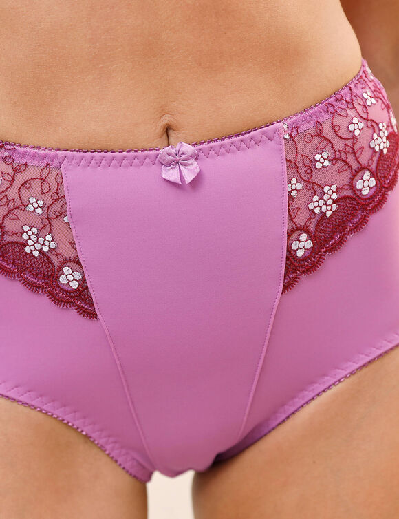 Gaineslip in microvezel en geborduurde tule Caminata (violine)