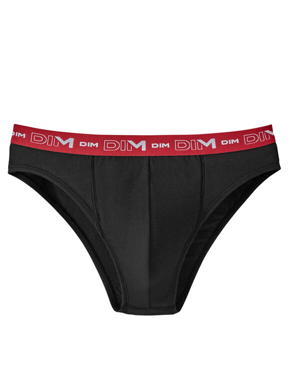 Slip fermé taille basse Dim - lot de 3 (noir + rouge + gris)