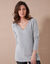 Pull tunique col V (gris chiné)