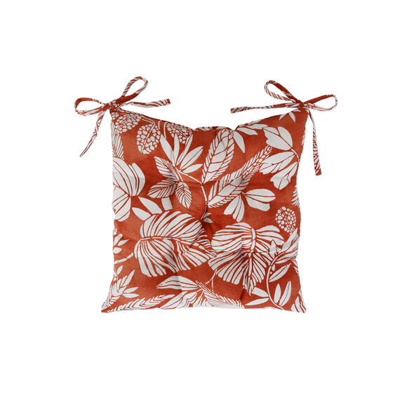 Galette de chaise carrée imprimée - lot de 2 (terracotta)