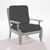 Effen, rekbare hoes voor rustieke fauteuil (grijs)
