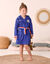 Kinderbadjas met voetjes, personaliseerbaar, met capuchon &ndash; lusjesbadstof 340 g/m&sup2; (felblauw)