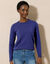 Pull col rond, laine d'agneau (bleu dur)
