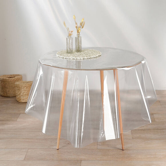 Nappe toile cir&eacute;e transparente (transparent / blanc)