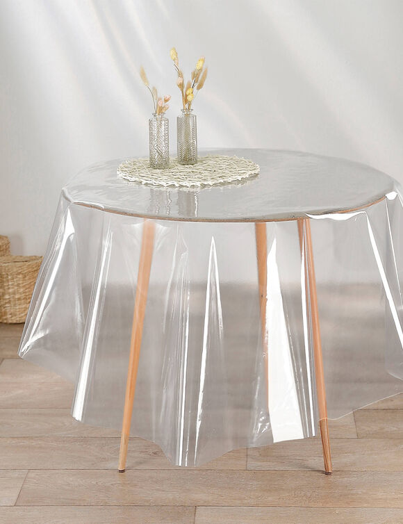 Nappe toile cir&eacute;e transparente (transparent / blanc)
