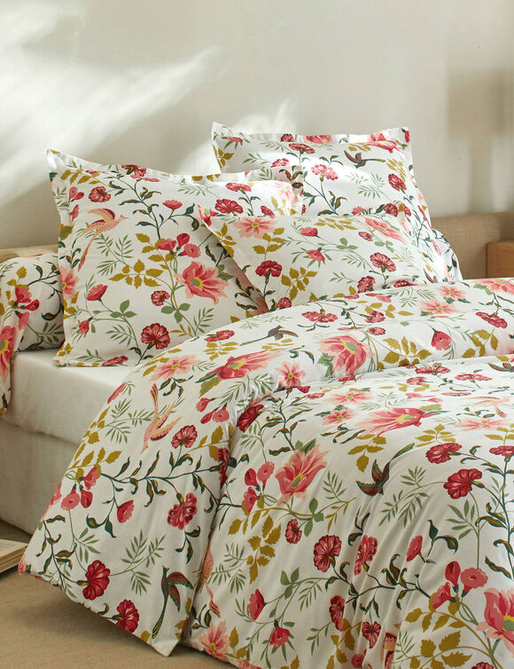 Linge de lit Lola imprimé fleuri - en coton (blanc)
