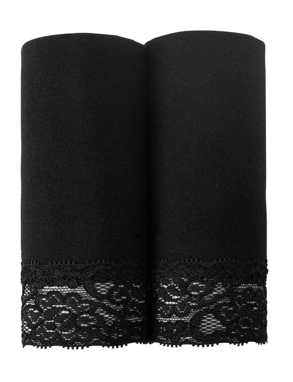 Culotte panty coton et dentelle - lot de 2 (noir)