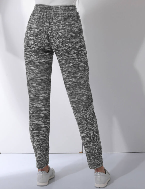 Jogging molleton gratté imprimé (noir chiné)