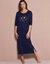 Chemise de nuit manches longues motif «galaxie» (marine)
