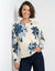 Pull imprim&eacute; fleurs (&eacute;cru / bleu)