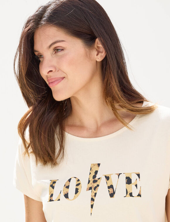 T-shirt manches courtes,  imprim&eacute; (naturel)
