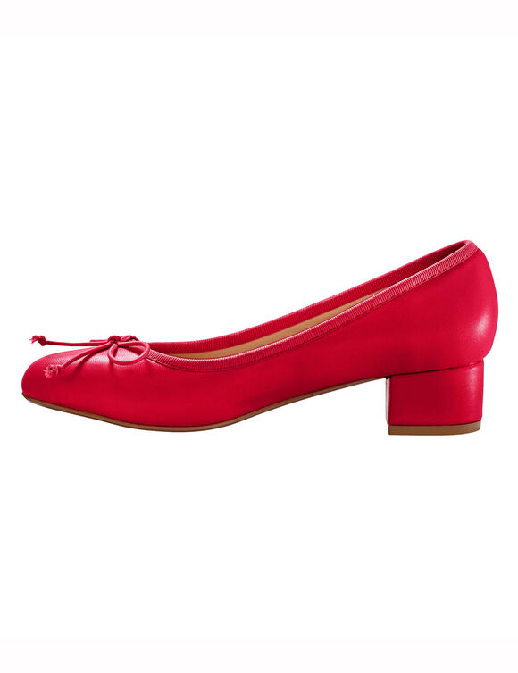 Ballerines petit talon (rouge fonc&eacute;)