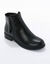 Boots in 2 materialen, rits en sierspijkers (zwart)