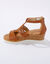 Opengewerkte sleehaksandalen (karamel)