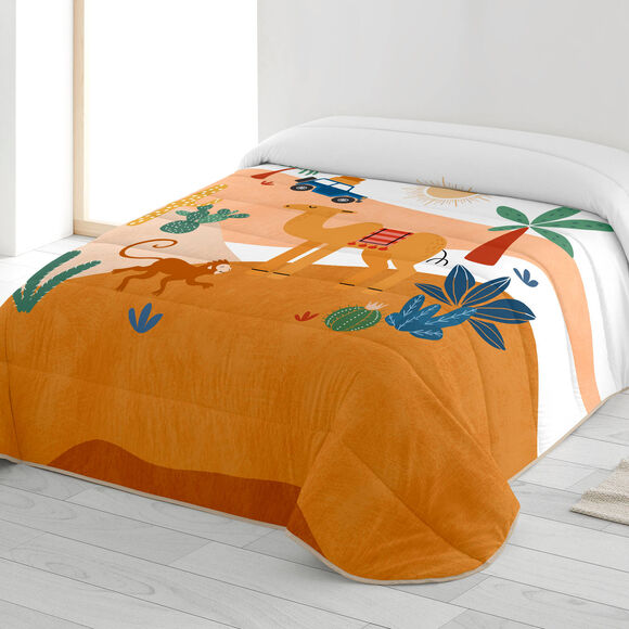Couette microfibre enfant désert 200 g/m² (blanc / orange)