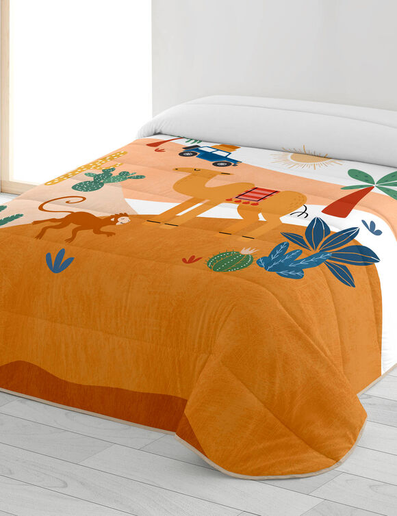 Couette microfibre enfant désert 200 g/m² (blanc / orange)