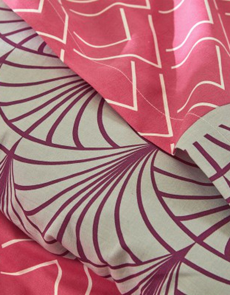 Linge de lit Eddy en coton à motifs graphiques, prune Linge de lit Eddy en coton à motifs graphiques, prune, hi-res image number 6