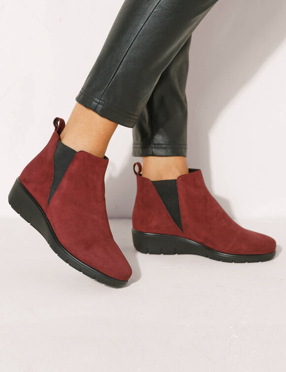 Boots met sleehak, in soepel leer, LWG gecertificeerd (bordeaux)
