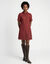 Effen tweed polojurk, mouwen tot aan de ellebogen (bordeaux)