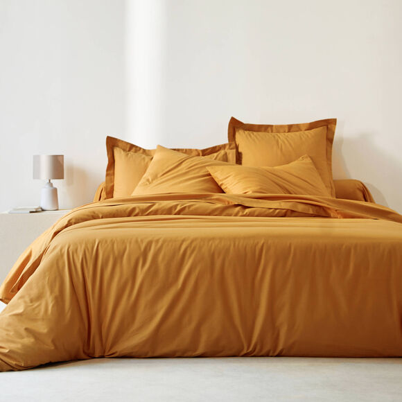 Linge de lit uni polyester-coton Colombine (miel)