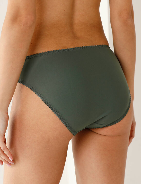 Slip dentelle unie Arum (vert foncé)