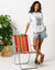 T-shirt loose imprim&eacute; carte postale, jersey (wit)