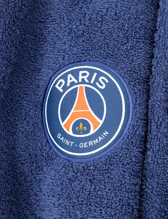 Badjas voor volwassenen in badstof met kimonokraag PSG®, personaliseerbaar (blauw)