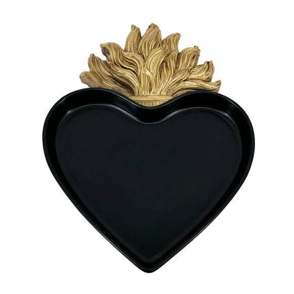 Plateau ex-voto, forme c&oelig;ur (noir)