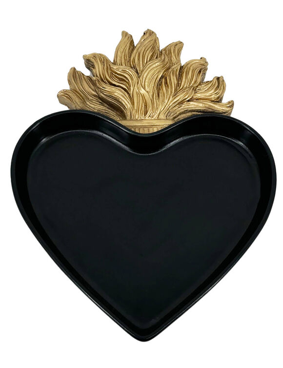 Plateau ex-voto, forme c&oelig;ur (noir)