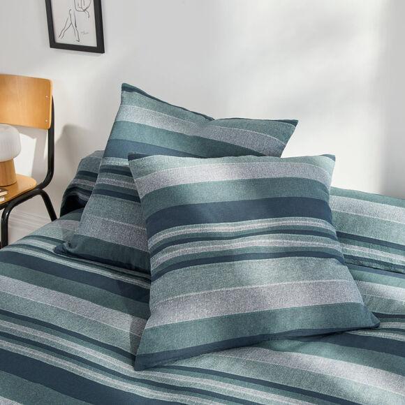 Housse coussin multicolore coton tissage artisanal - lot de 2 (bleu marine)