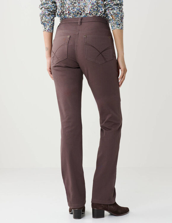 Figuurcorrigerende broek, 5 zakken (chocolade)