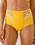 Gaineslip in microvezel en geborduurde tule Caminata (geel)