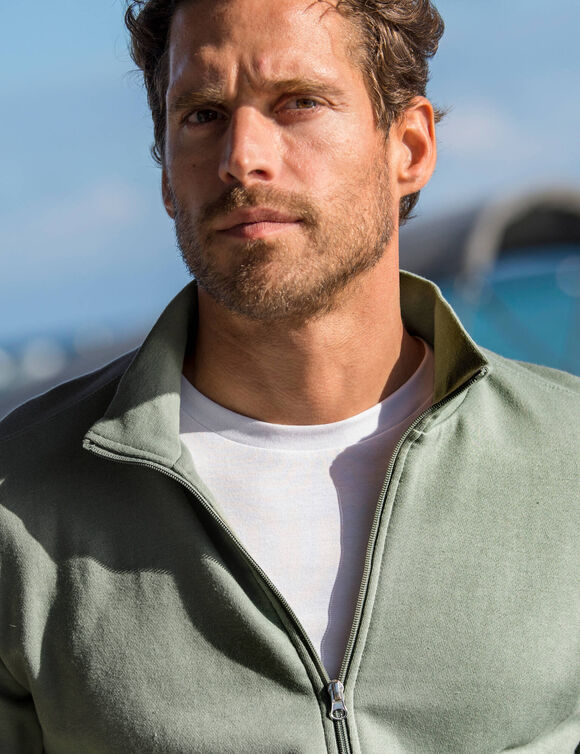 Sweat enti&egrave;rement zipp&eacute; uni (tilleul)