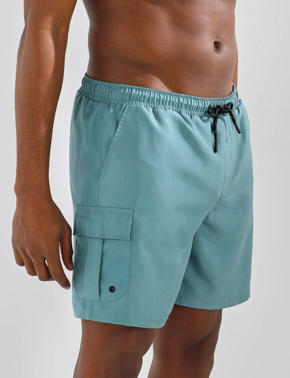 Short de bain cargo (bleu vert)